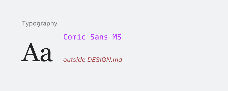 Font outside DESIGN.md