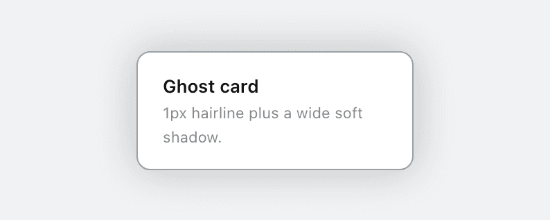 Hairline border with wide shadow