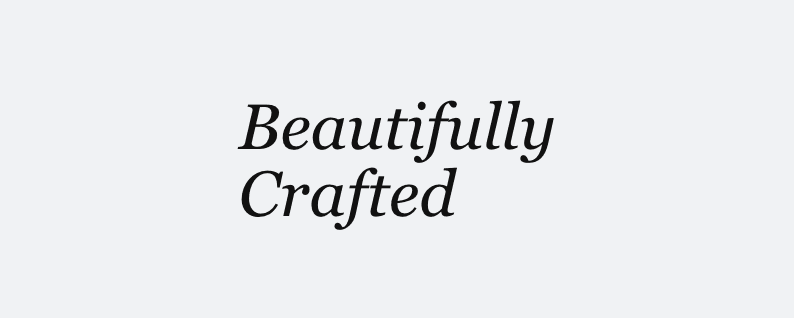 Italic serif display headline