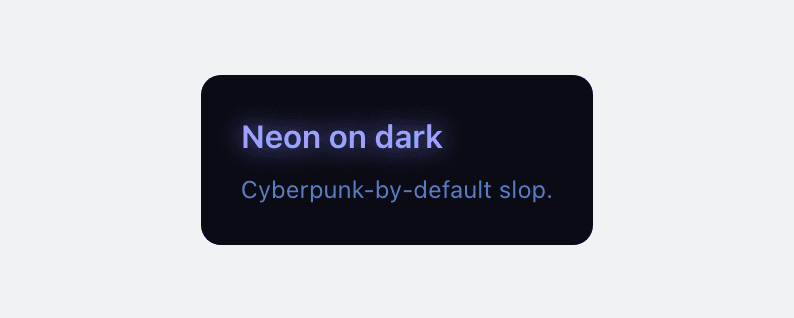 Dark mode with glowing accents