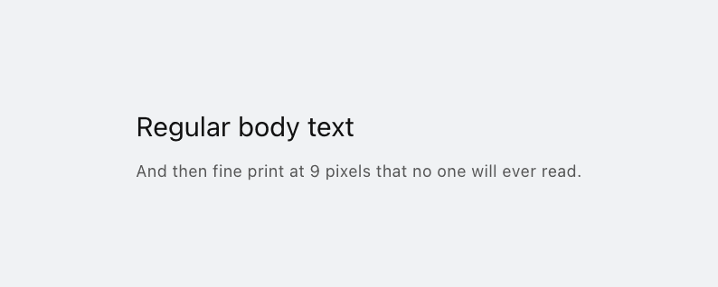 Tiny body text